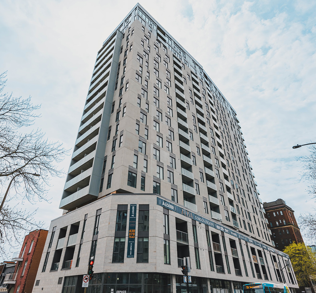 170 René-Lévesque East, a newly constructed, 20-storey multi-family building.